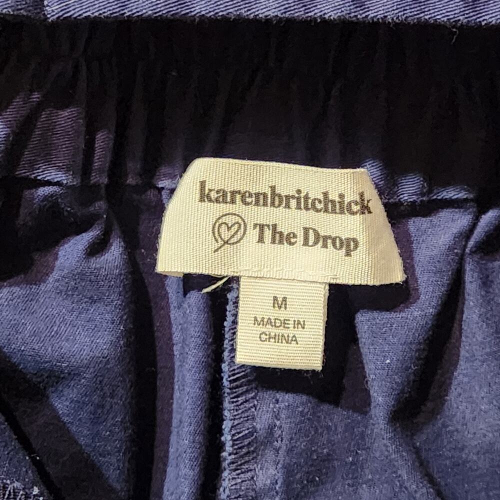 Karenbritchick 'The Drop' Sz M High Waisted Navy Blue Belted Bootcut Pants - Picture 5 of 8